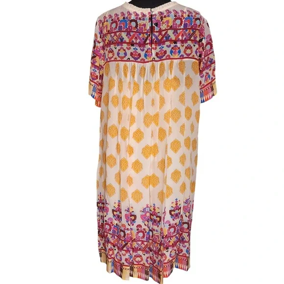 TANVI KEDIA Anthropologie Boho Sequin Embellished Shift Dress Large Folk $228 - Picture 4 of 8